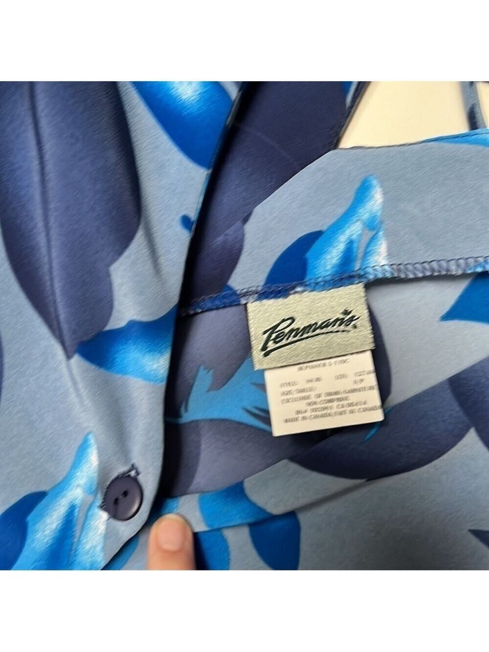 Penman’s Blue Vintage Floral Button Down Short Sleeved Size Small - Picture 2 of 11